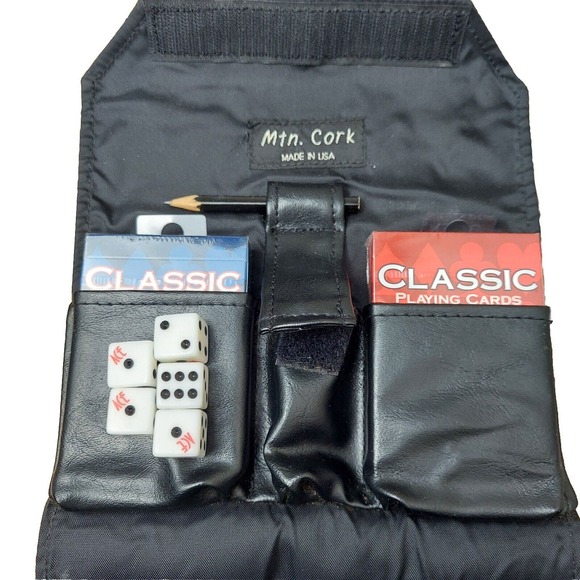 Travel DEER Poker Chip Dice and Card Set in Game Case MNT CORK U.S.A. Cabela's - Picture 3 of 7